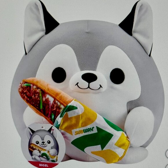 NWT 14” Nigel the Husky Dog Holding a Subway Sub Sandwich Snackles by Zuru - Picture 2 of 3